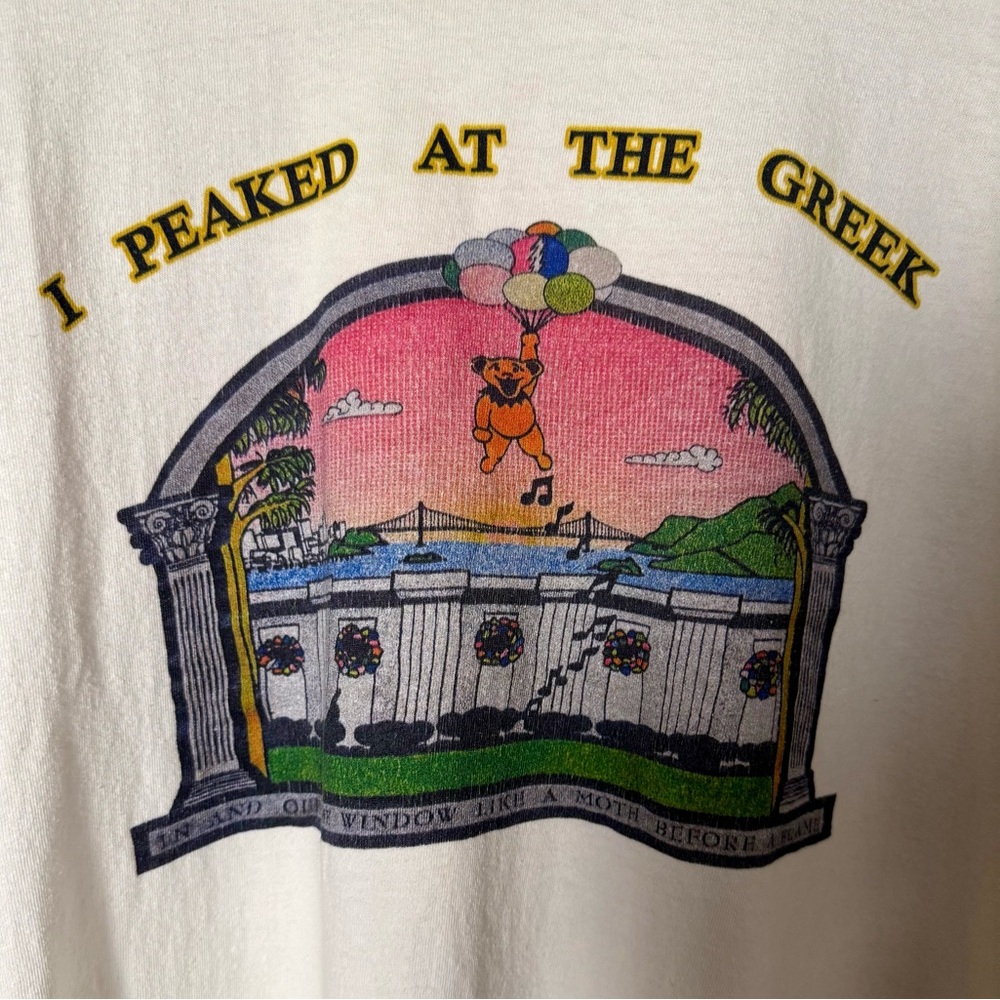 Grateful Dead ⚡️ T-shirt  "I PEAKED AT THE GREEK" Reproduction Size 5XL